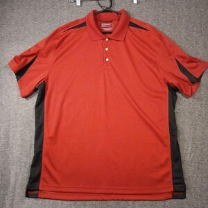 Chaps 78 XXL Men's Golf Stay Dry Polo Shirt Short Sleeve Red And‎ Black Stripe